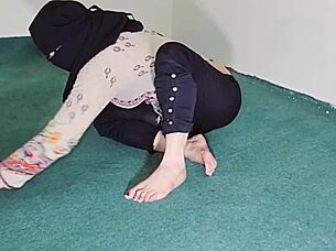 big ass indian maid cleans in see-through black pajamas hindi audio