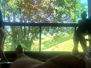 Brazilian Cousins Kiss Big Natural Tits Before Guy Fucks Both Sexy Asses