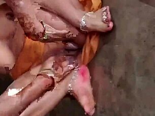 beautiful indian bhabhi pisses in bathroom with lover