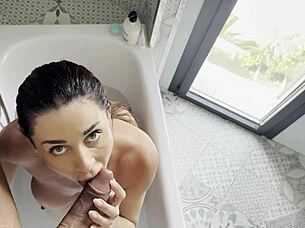 Massive Facial Blast After Tub Blowjob!