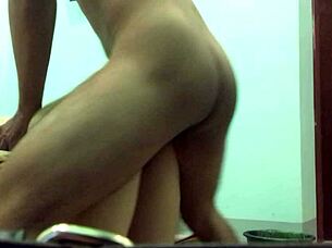 Guy pounds best friend's wife in amazing doggystyle on the floor hardcore action