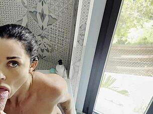 Massive Facial Blast After Tub Blowjob!