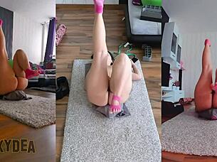 check out this triple cam view of my naked ass shaking workout goddess