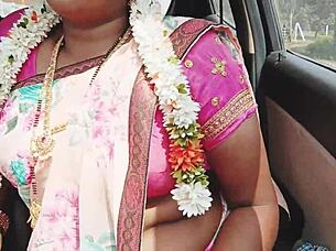 indian sexy saree babe heats up car romance with telugu dirty talk 😘🔥🚗