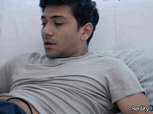 horny curly brunette teen juicy big ass seduces friend workout max fills wet pussy