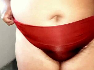 bbw wife tries neighbor's thong panties!