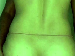 Horny wife strips nude for lover's passionate play