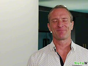 hey clarke, river lynn's big tits sliding all over you in nuru massage fun