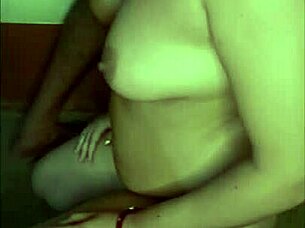 Horny wife strips nude for lover's passionate play