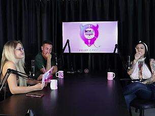 Lexi Mallet loves sloppy blowjob reverse gangbang in sheer red