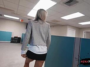 I'm on phone with boyfriend while boss fucks me senseless at work