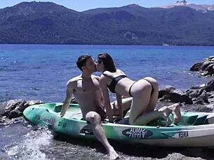 horny teen couple caught screaming public beach sex huge cumshot