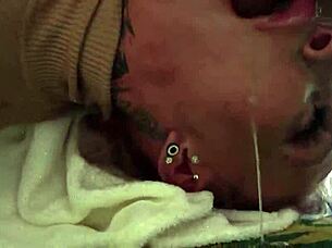 Tattooed submissive Milf shows off big tits 😈🔥