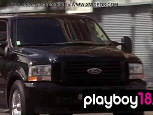 Hot Big Boobed Latina Sasckya Porto Strips on Snowy Bench!