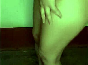 Horny wife strips nude for lover's passionate play