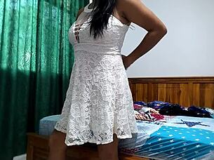 Sarita strips eager for intense homemade pounding