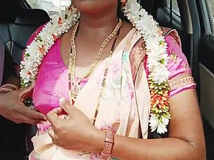 indian sexy saree babe heats up car romance with telugu dirty talk 😘🔥🚗