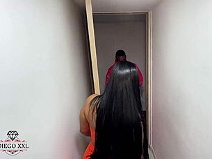 horny latina with big ass pays delivery guy with rough fuck