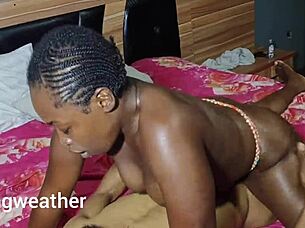 wet ebony chubby babe spreads big pussy and fat ass
