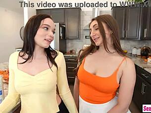 Taste whipped cream off sexy big boobs teen babe