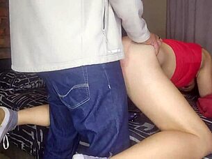 fucking tight shaved 18+ small tits pussy doggystyle before boyfriend home
