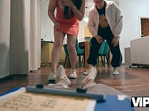 debtor's natural small tits pay debt with tight pussy and asshole