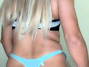 sporty transsexual flaunts her juicy tempting tits