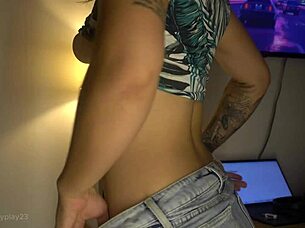 watch lucyplay tease her big clit and pussy in hot solo masturbation compilation