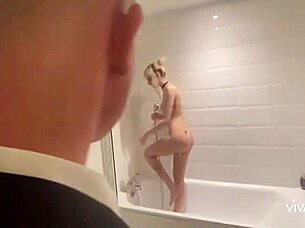 Spy cam catches teen feet fetish cumshot in mouth and soles