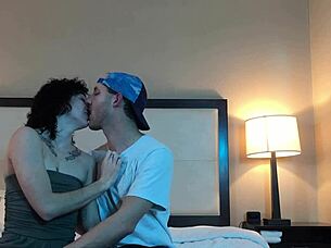 Hot petite tattooed babe makes out passionately now