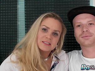 Blonde Wife Barra Brass Anally Creampied By Interracial Bull Next To Cuckold Husband