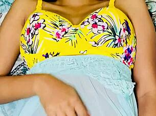 newlywed indian wife solo dildo play shaved pussy