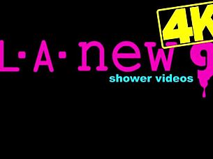 picture perfect blonde strips in shower for daddy's hardcore casting interview!