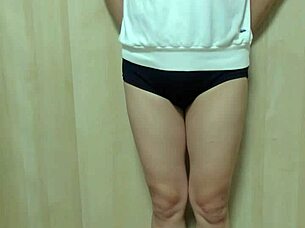 HUGE ASIAN anal play in bloomers gym uniform