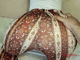 Mature redhead milf with big ass gets stuck and fucked hard pov