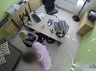 blonde beauty aces the steamy office casting for quick cash