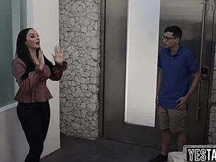 furious big tits milf neighbor fucks my monster cock while wife watches