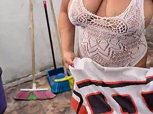 colombian latina wife turns prostitute mode for bbc doggy pounding around house