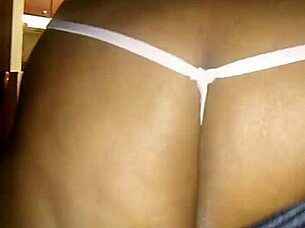 Latina flaunts perfect big ass in pink thong