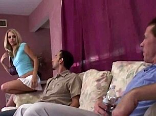 i'm trembling as two guys double penetrate my small tits and braces