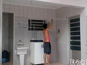 caught spying on huge tits blonde, she punishes with big ass!