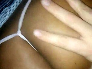 Latina flaunts perfect big ass in pink thong