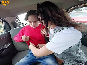 tiny sexy colombian gets fucked hard in moving car