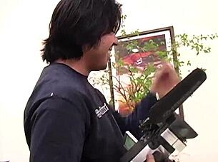 fucking this sexy brunette milf's shaved pussy and gaping ass in lingerie