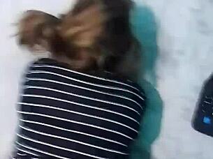 pov latina milf takes doggystyle pounding on big bed webcam