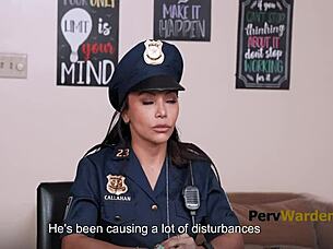 Cop babe submits to teacher's garage whore training