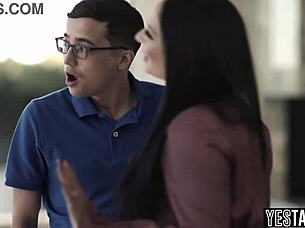 furious big tits milf neighbor fucks my monster cock while wife watches