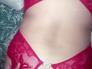 red lingerie overflowing with hot cum in sexy group swingers fun 😘💦