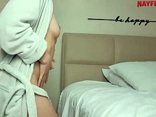 Brazilian Blonde Applies Post-Bath Cream Intriguingly