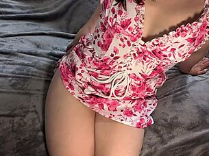 Wanna see this horny wife finger her pussy in dress?